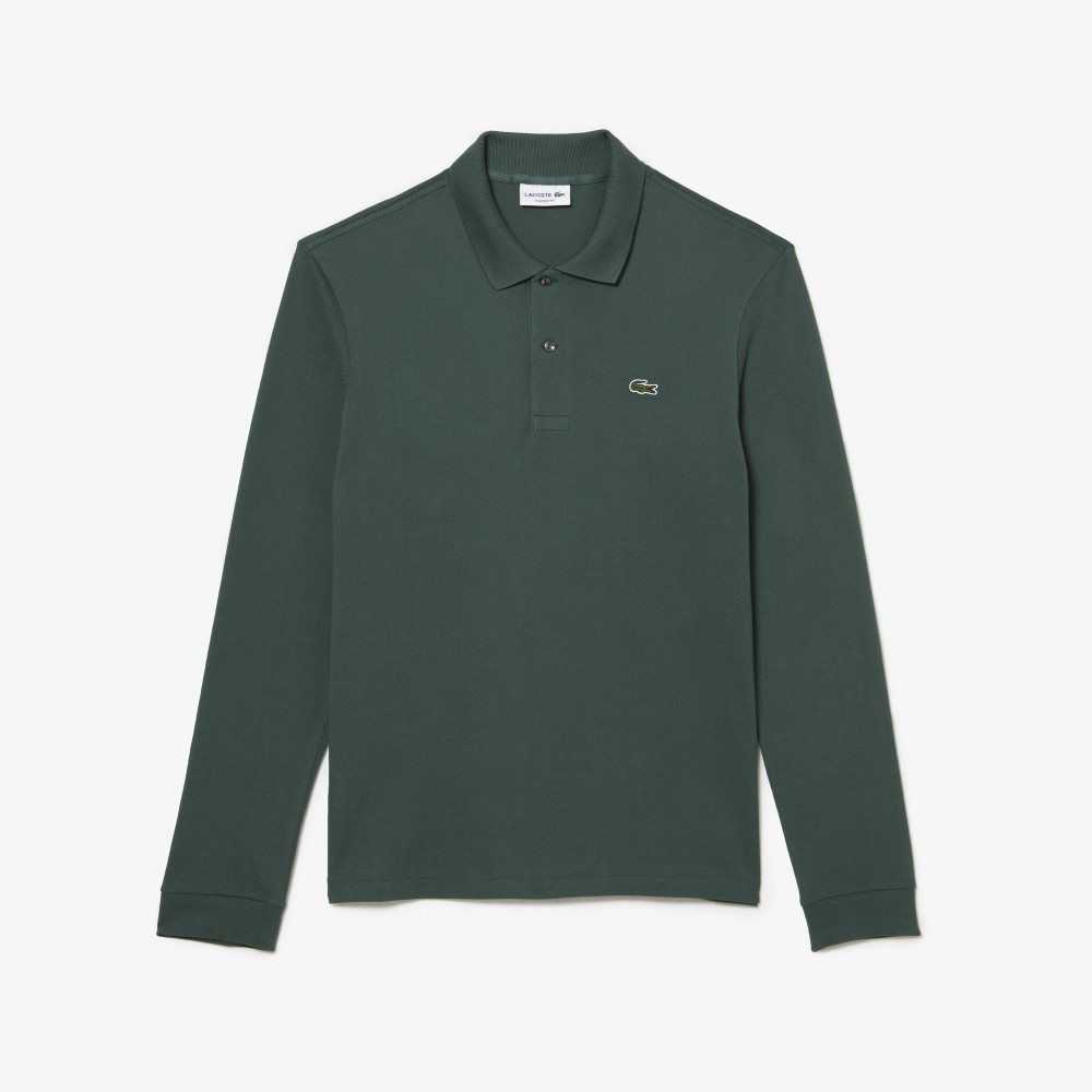 Green Lacoste Original L.12.12 Long Sleeve Cotton Polo | WPNSUY-017