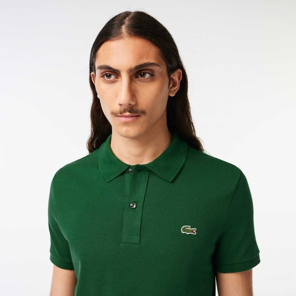 Green Lacoste Original L.12.12 Slim Fit Petit Pique Cotton Polo | WZDVQH-745