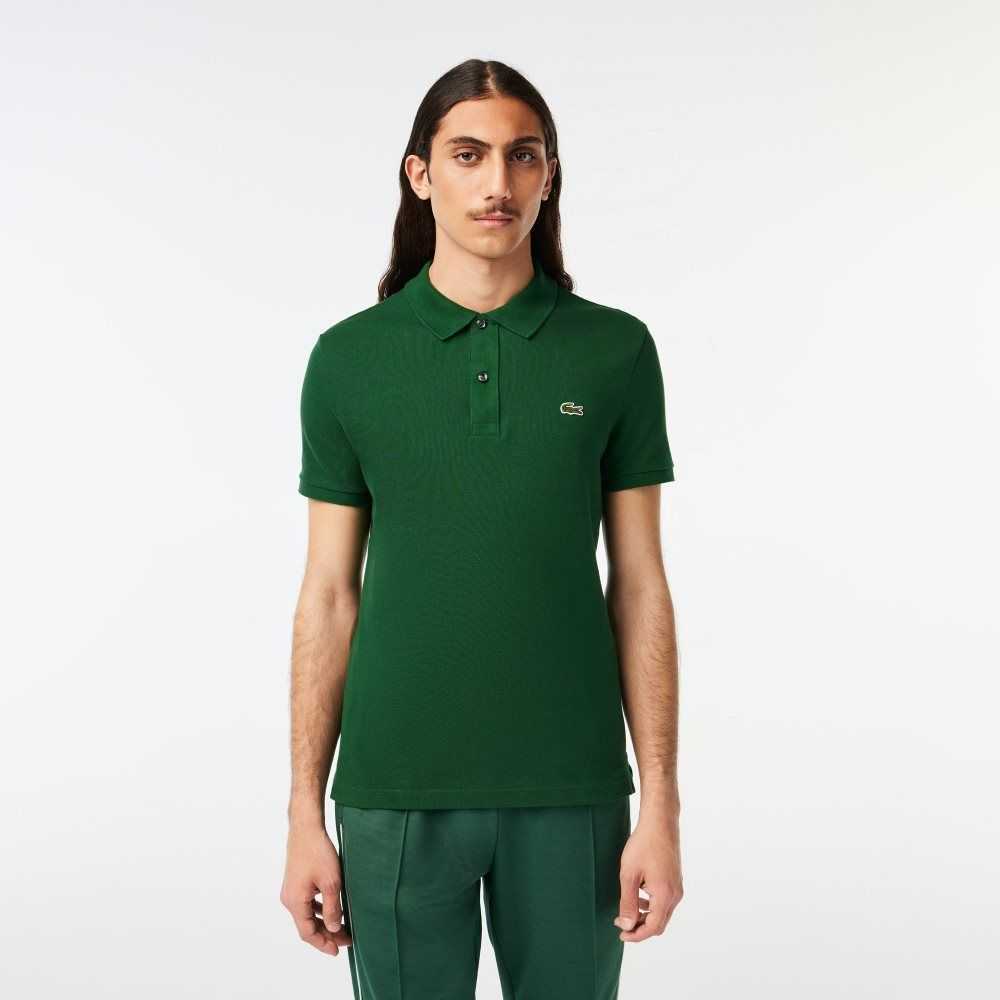 Green Lacoste Original L.12.12 Slim Fit Petit Pique Cotton Polo | WZDVQH-745