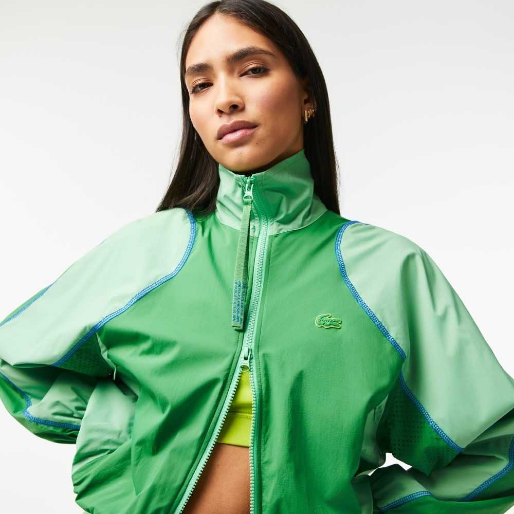 Green Lacoste Oversized Two-Tone Jacket | WOSCNY-067