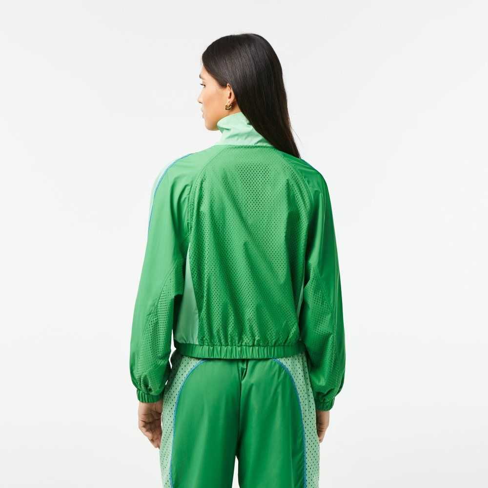 Green Lacoste Oversized Two-Tone Jacket | WOSCNY-067