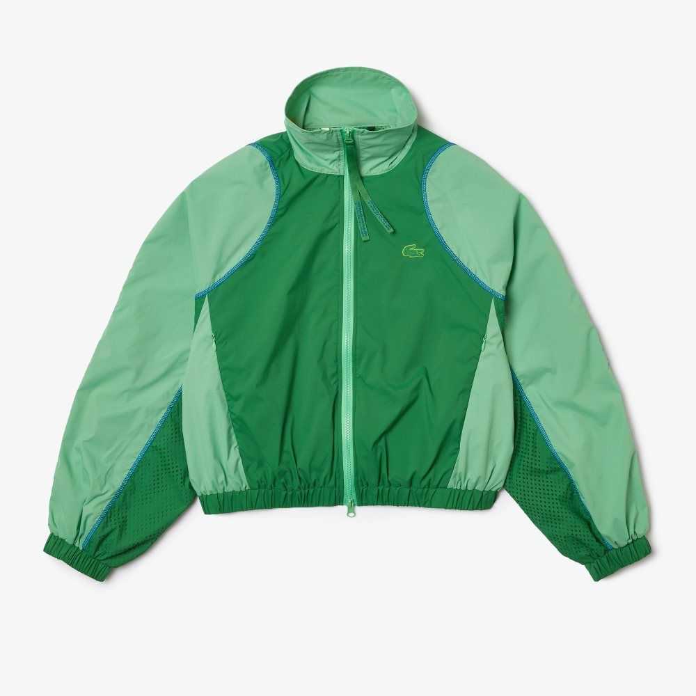 Green Lacoste Oversized Two-Tone Jacket | WOSCNY-067