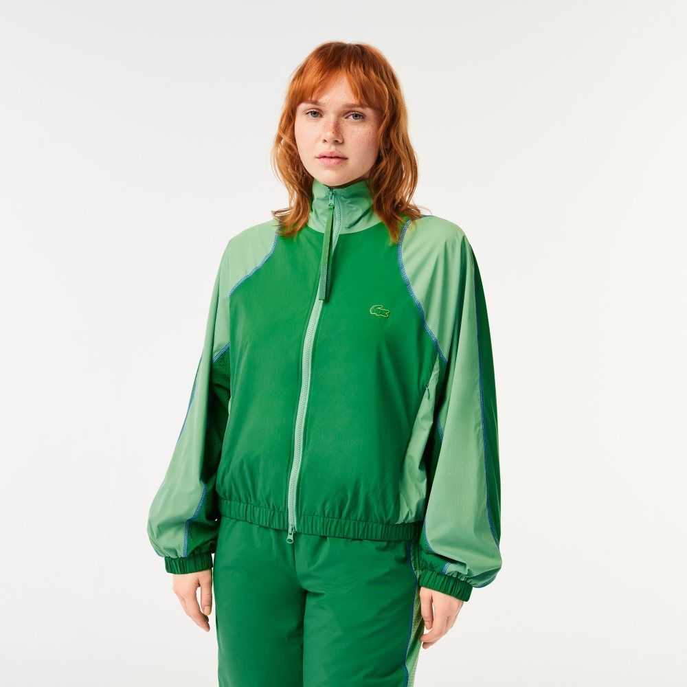 Green Lacoste Oversized Two-Tone Jacket | WOSCNY-067