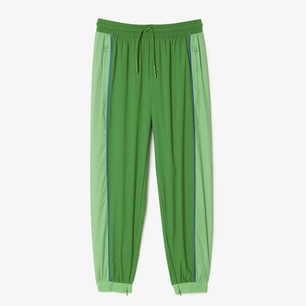 Green Lacoste Perforated Effect Track Pants | SXARYT-581