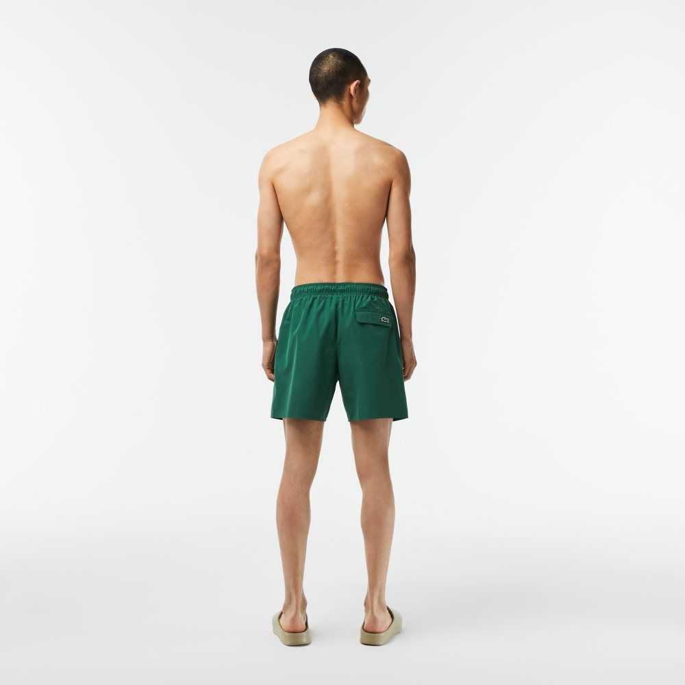 Green Lacoste Quick-Dry Swim Trunks with Travel Bag | YNZMDC-729