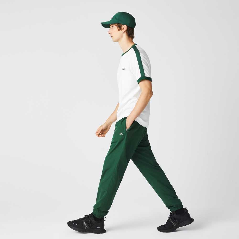 Green Lacoste Regular Fit Water-Repellent Trackpants | UHPTVB-902