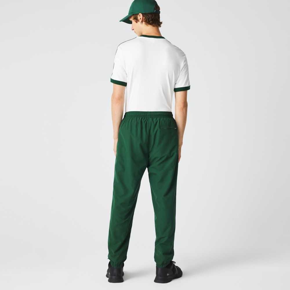 Green Lacoste Regular Fit Water-Repellent Trackpants | UHPTVB-902