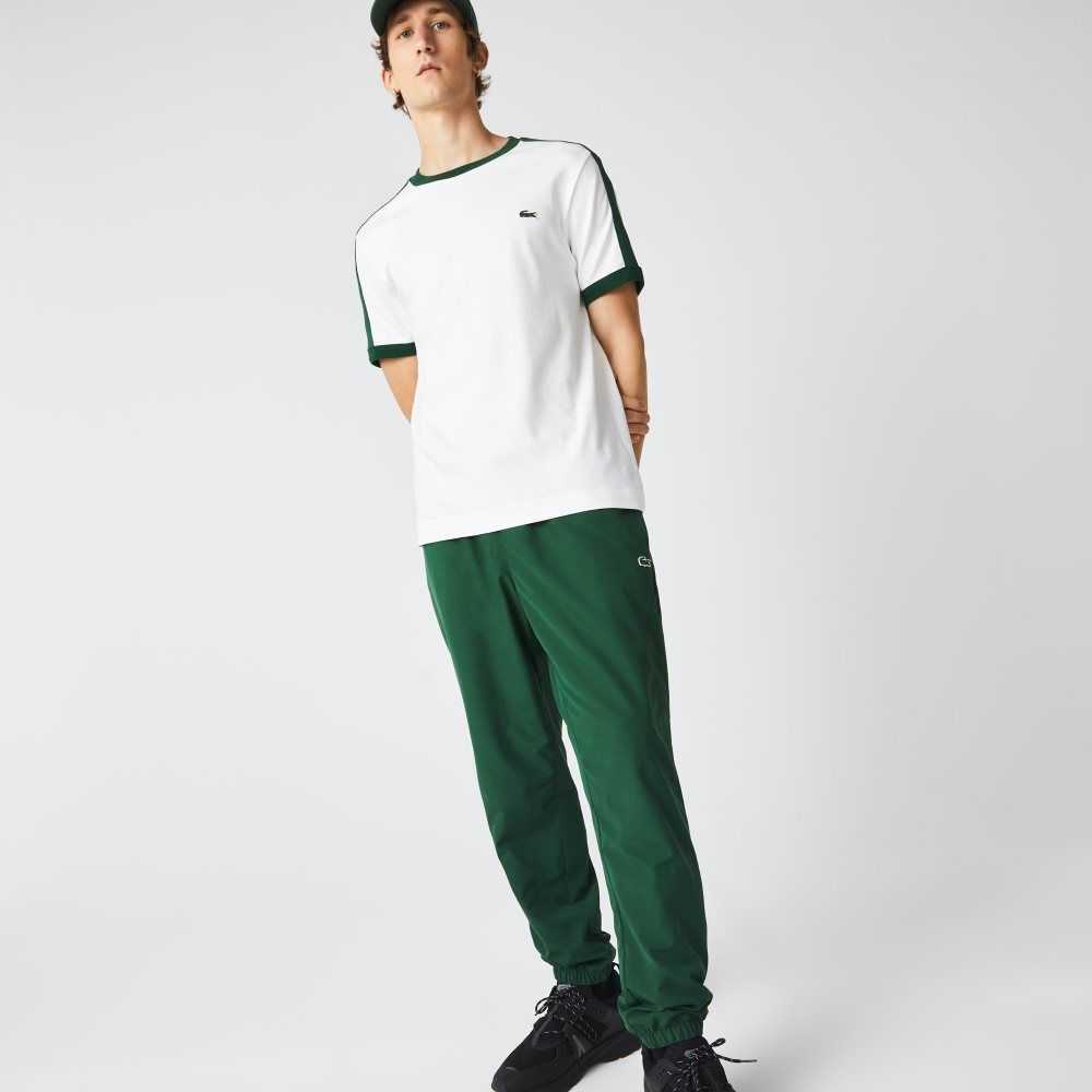 Green Lacoste Regular Fit Water-Repellent Trackpants | UHPTVB-902