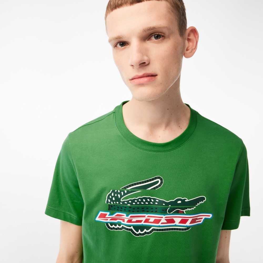 Green Lacoste SPORT Regular Fit Organic Cotton T-Shirt | DMCUQF-142