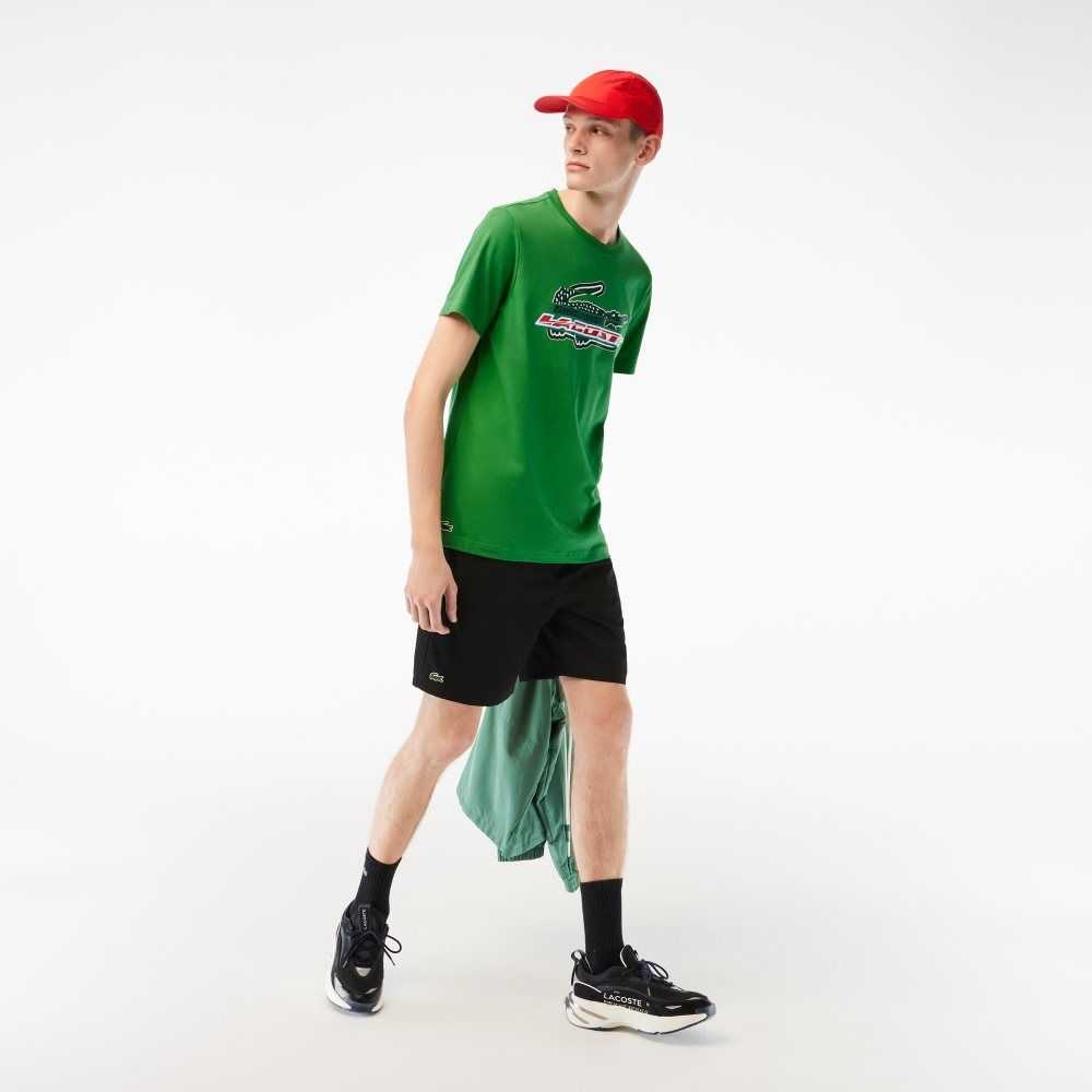 Green Lacoste SPORT Regular Fit Organic Cotton T-Shirt | DMCUQF-142