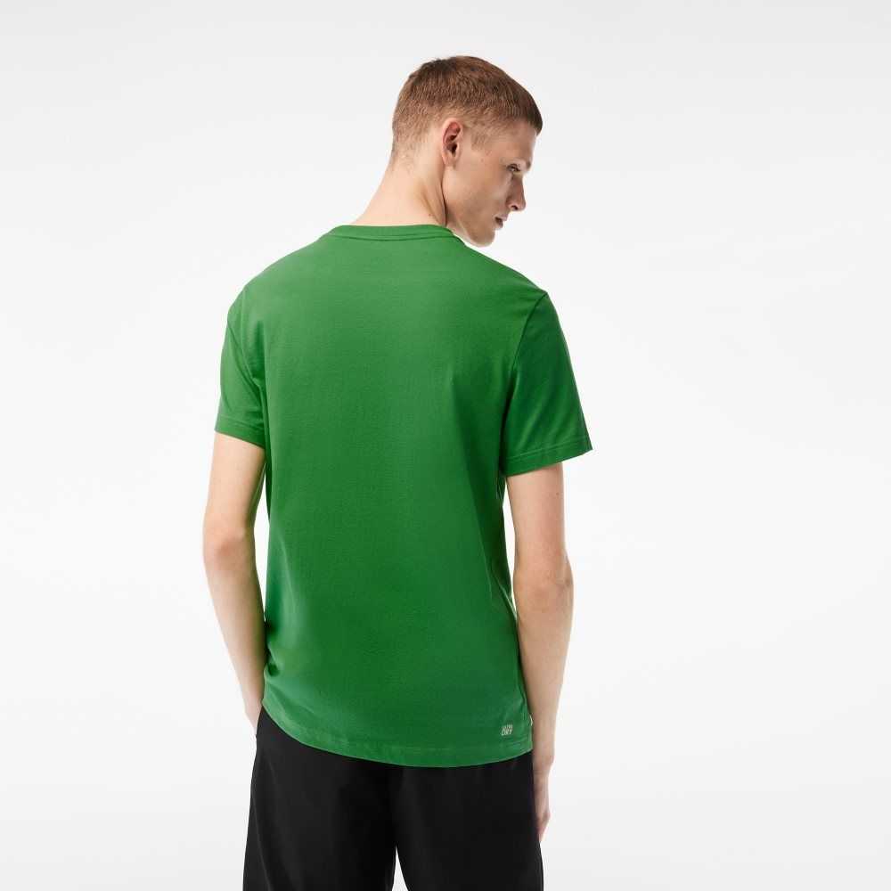 Green Lacoste SPORT Regular Fit Organic Cotton T-Shirt | DMCUQF-142