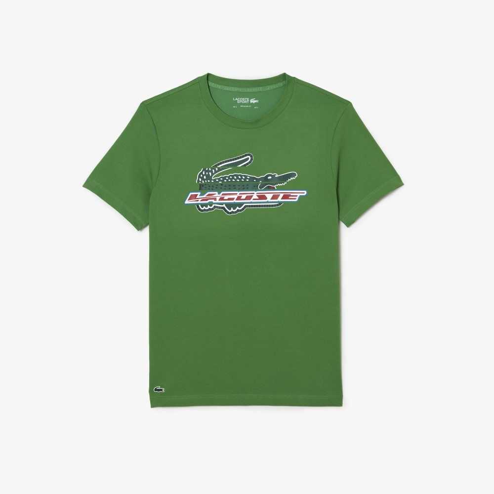 Green Lacoste SPORT Regular Fit Organic Cotton T-Shirt | DMCUQF-142