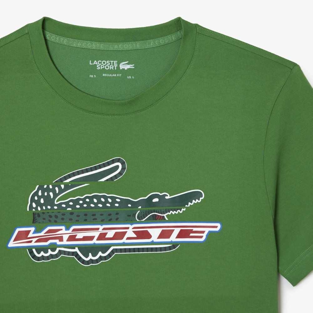 Green Lacoste SPORT Regular Fit Organic Cotton T-Shirt | DMCUQF-142