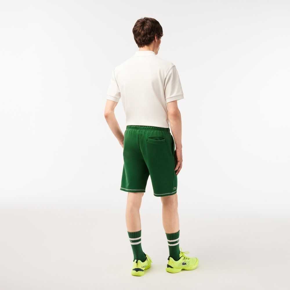 Green Lacoste SPORT Roland Garros Edition Flannel Shorts | GUMAYB-570