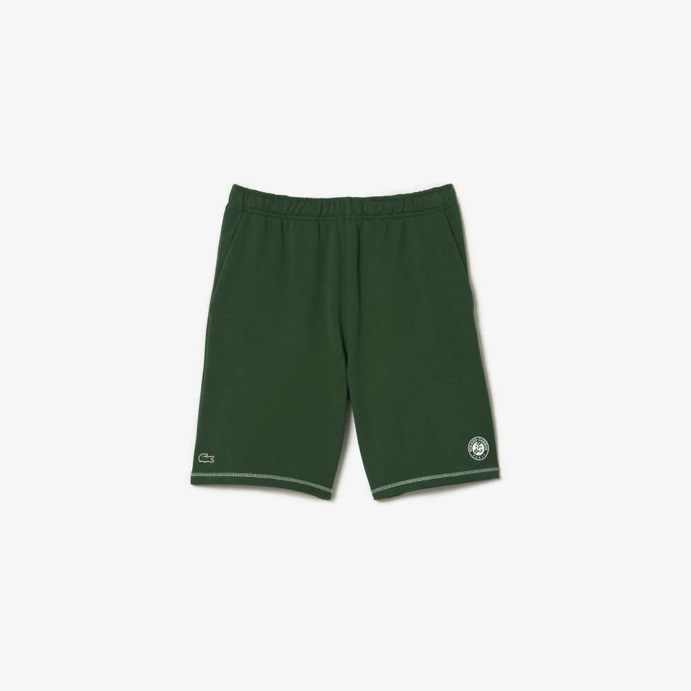 Green Lacoste SPORT Roland Garros Edition Flannel Shorts | GUMAYB-570