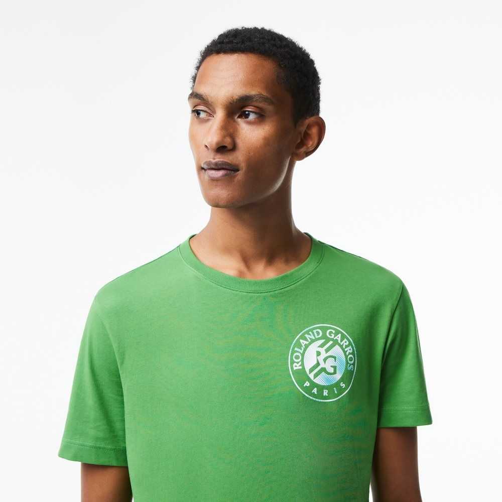 Green Lacoste SPORT Roland Garros Edition Logo T-Shirt | NKWCBM-017