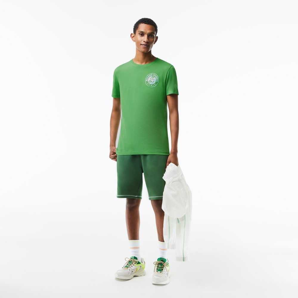 Green Lacoste SPORT Roland Garros Edition Logo T-Shirt | NKWCBM-017