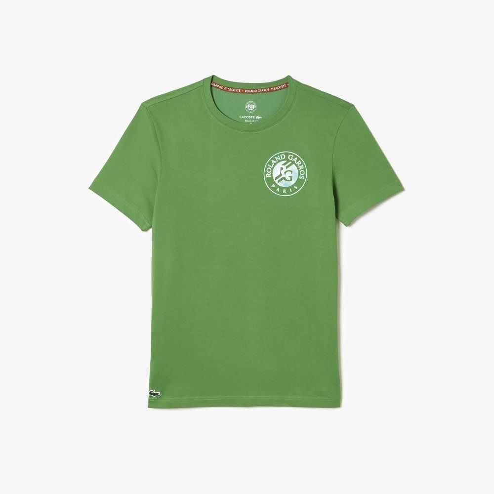 Green Lacoste SPORT Roland Garros Edition Logo T-Shirt | NKWCBM-017