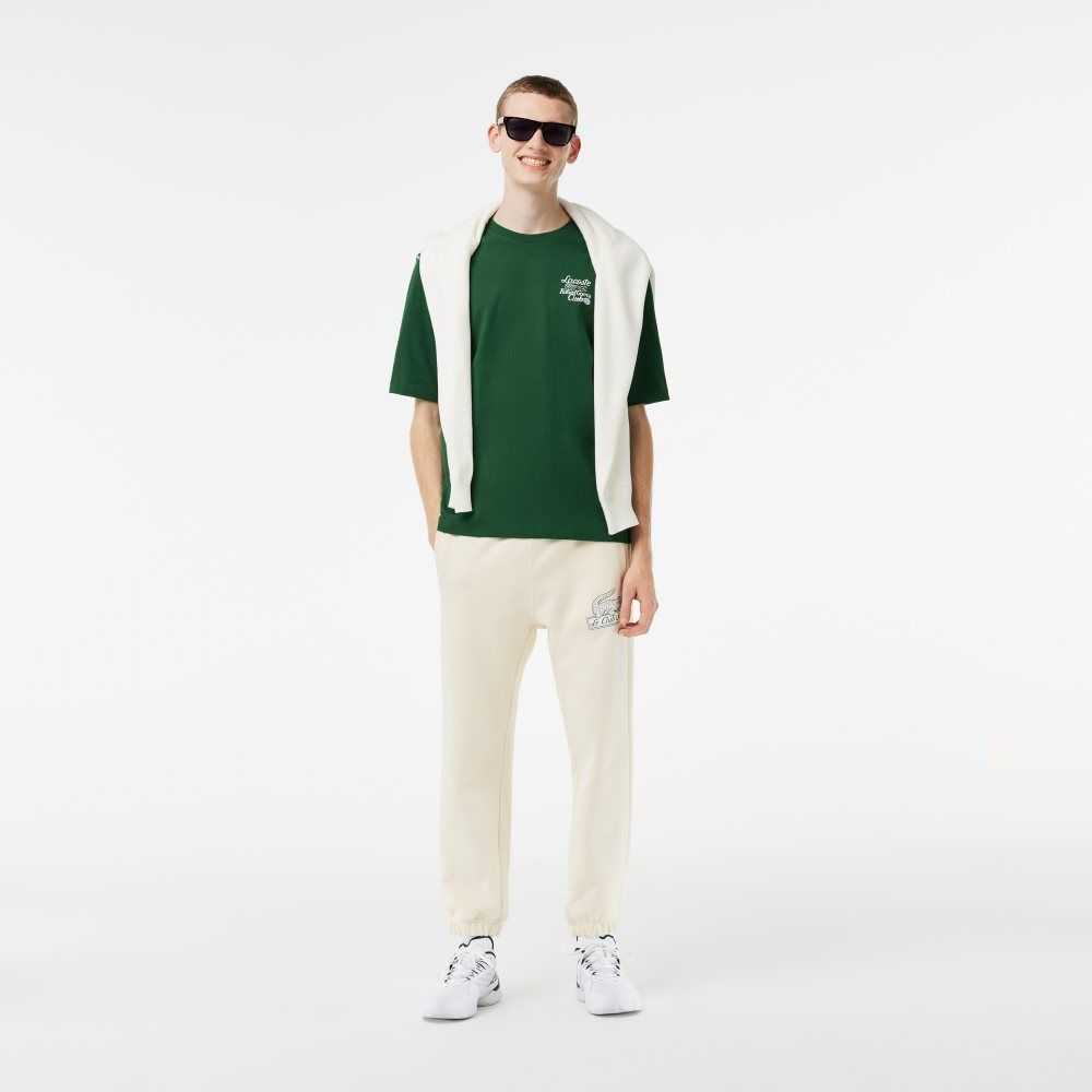 Green Lacoste SPORT Roland Garros Edition Chunky Jersey T-Shirt | UYDCAN-138