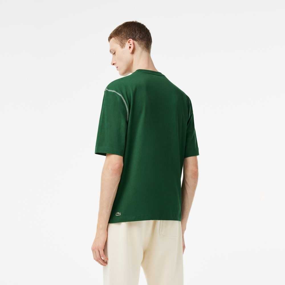 Green Lacoste SPORT Roland Garros Edition Chunky Jersey T-Shirt | UYDCAN-138