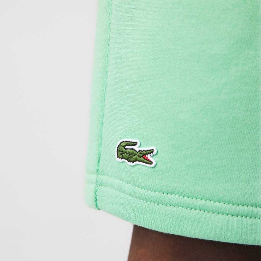 Green Lacoste SPORT Tennis Fleece Shorts | SJUDOY-364