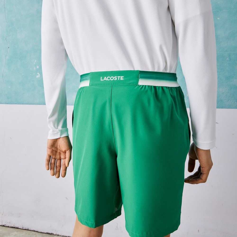 Green Lacoste SPORT x Novak Djokovic Light Stretch Shorts | FWGZLO-276