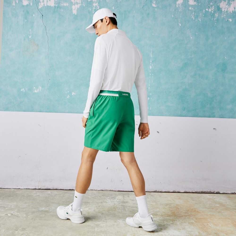 Green Lacoste SPORT x Novak Djokovic Light Stretch Shorts | FWGZLO-276