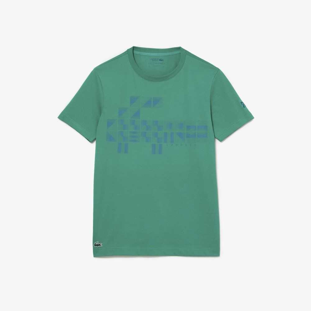 Green Lacoste SPORT x Novak Djokovic Printed T-Shirt | FTHWBQ-261