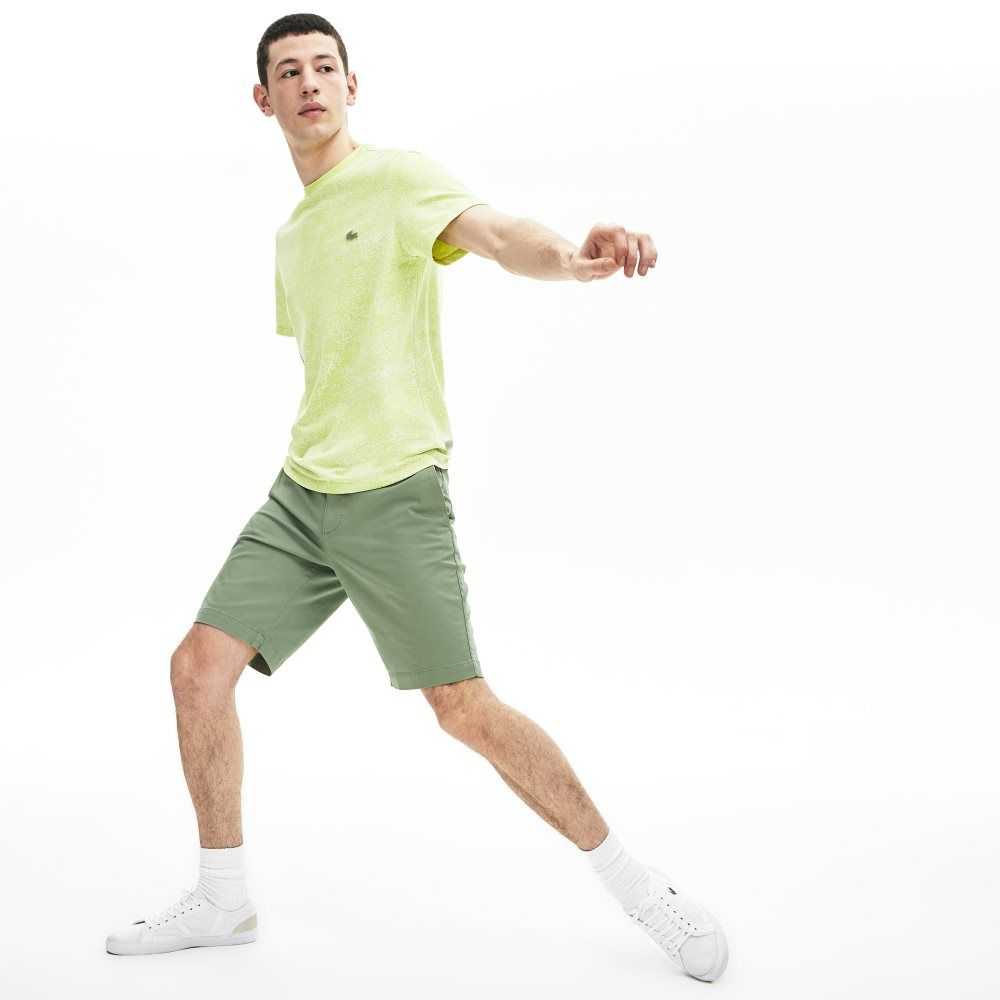 Green Lacoste Slim Fit Stretch Gabardine Shorts | OCTGLX-567