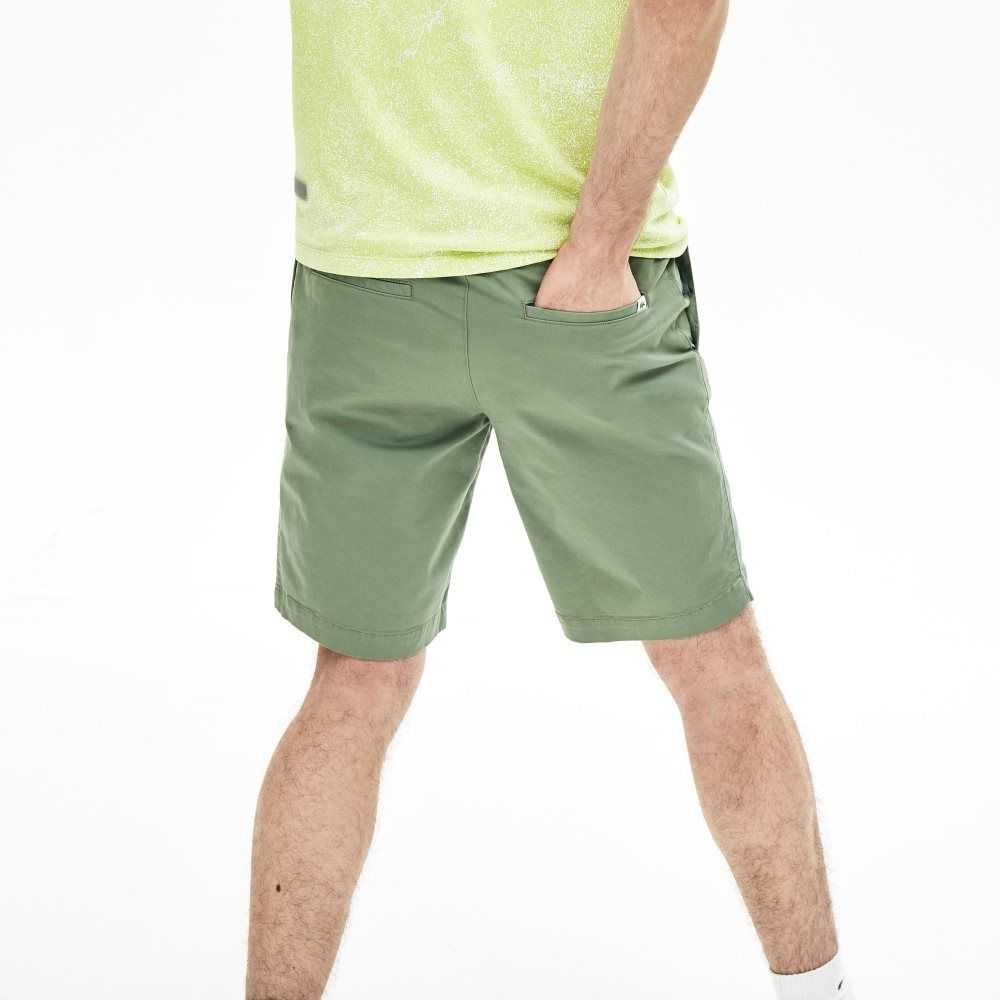 Green Lacoste Slim Fit Stretch Gabardine Shorts | OCTGLX-567