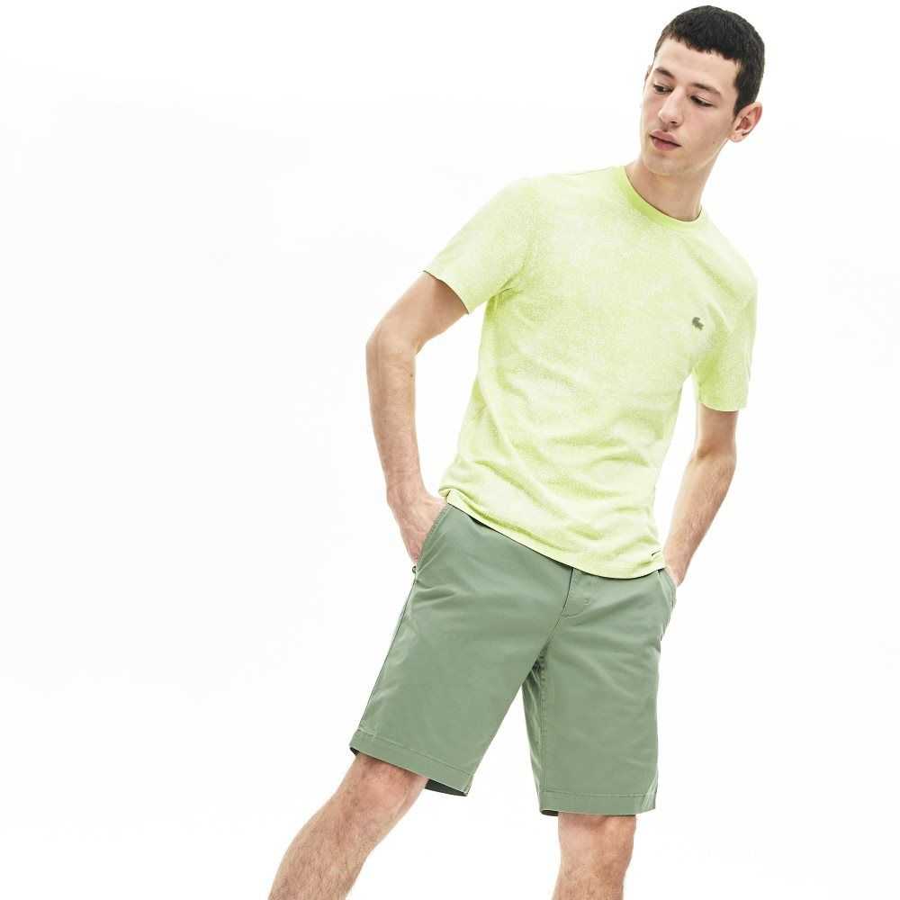 Green Lacoste Slim Fit Stretch Gabardine Shorts | OCTGLX-567