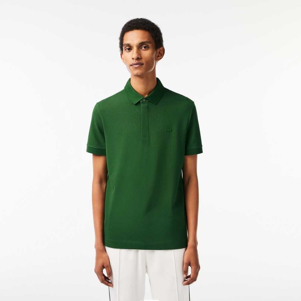 Green Lacoste Smart Paris Polo Stretch Cotton | CHQZVX-635