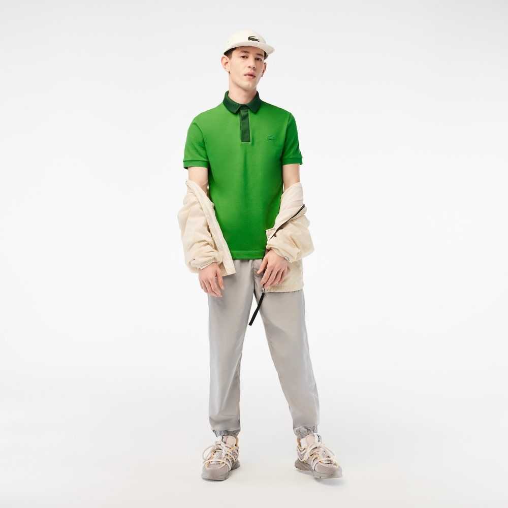 Green Lacoste Smart Paris Polo with cotton Petit Pique | RKHITZ-413