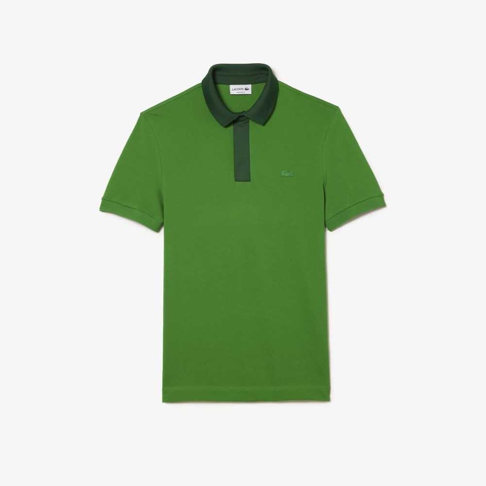 Green Lacoste Smart Paris Polo with cotton Petit Pique | RKHITZ-413