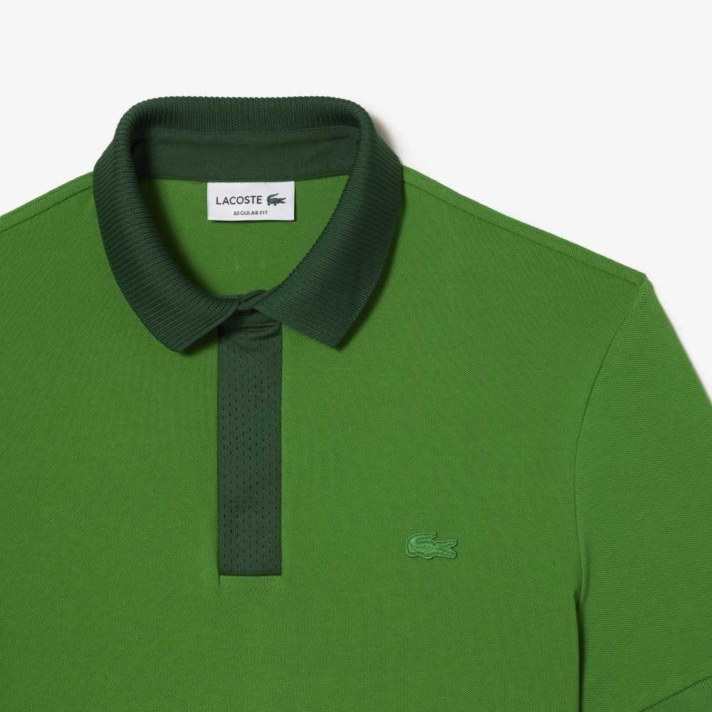 Green Lacoste Smart Paris Polo with cotton Petit Pique | RKHITZ-413