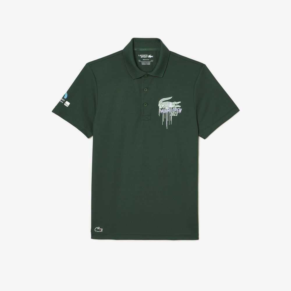 Green Lacoste Sport Miami Open Edition Pique Polo | MZSPYD-327