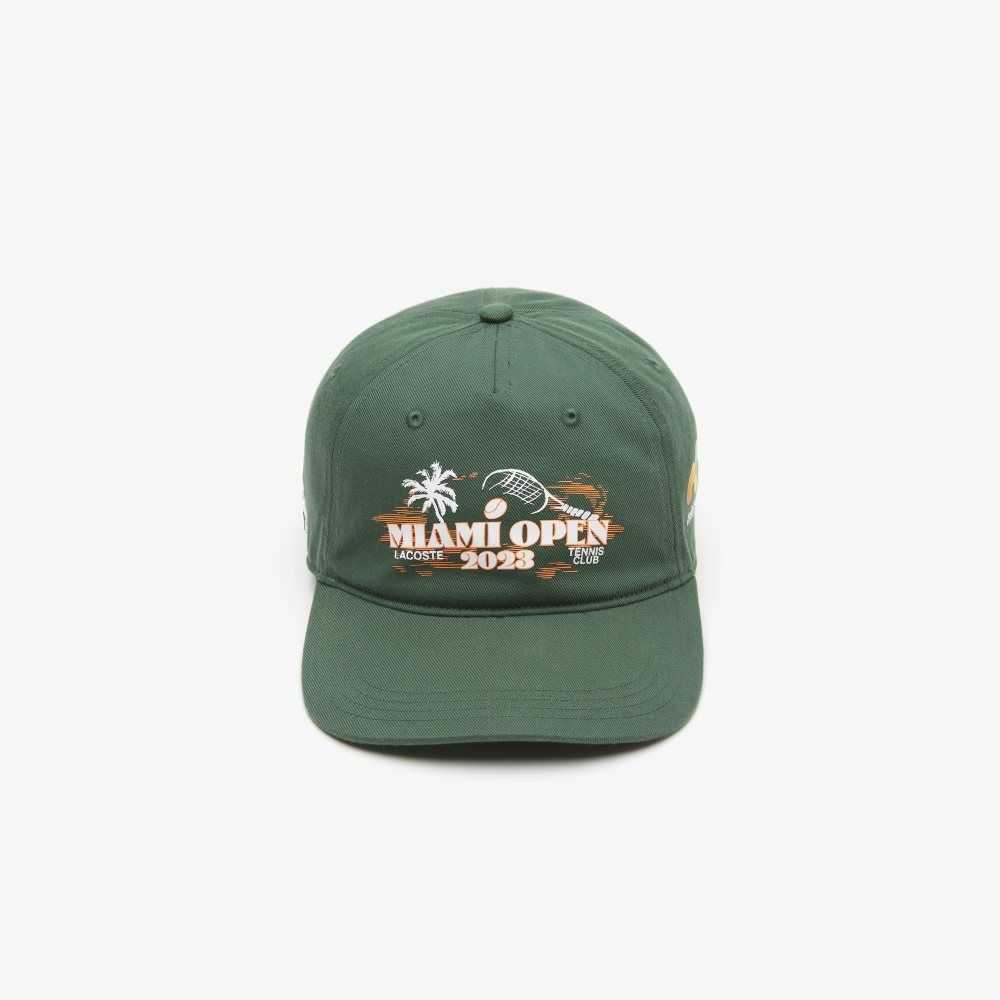 Green Lacoste Sport Miami Open Edition Twill Cap | ZLCBTN-763