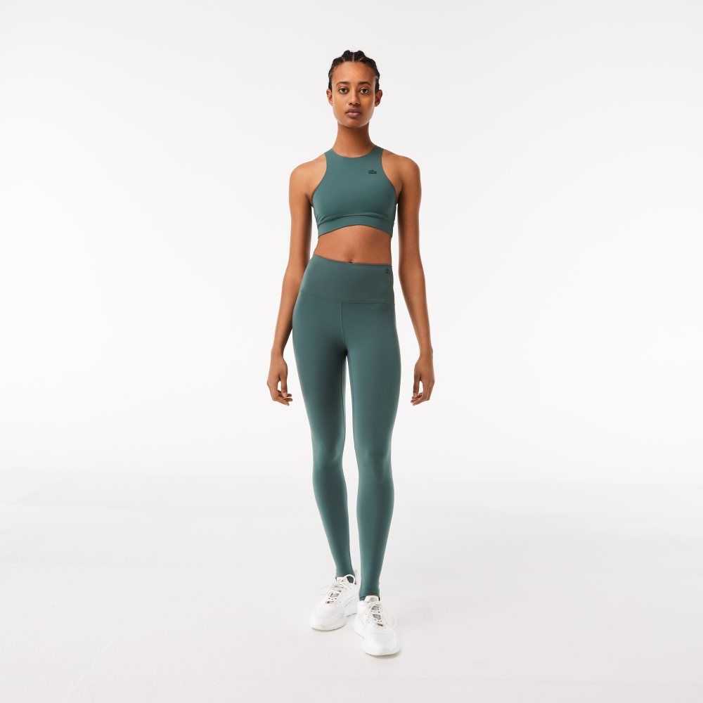 Green Lacoste Stirrup Leggings | UTKSLJ-627