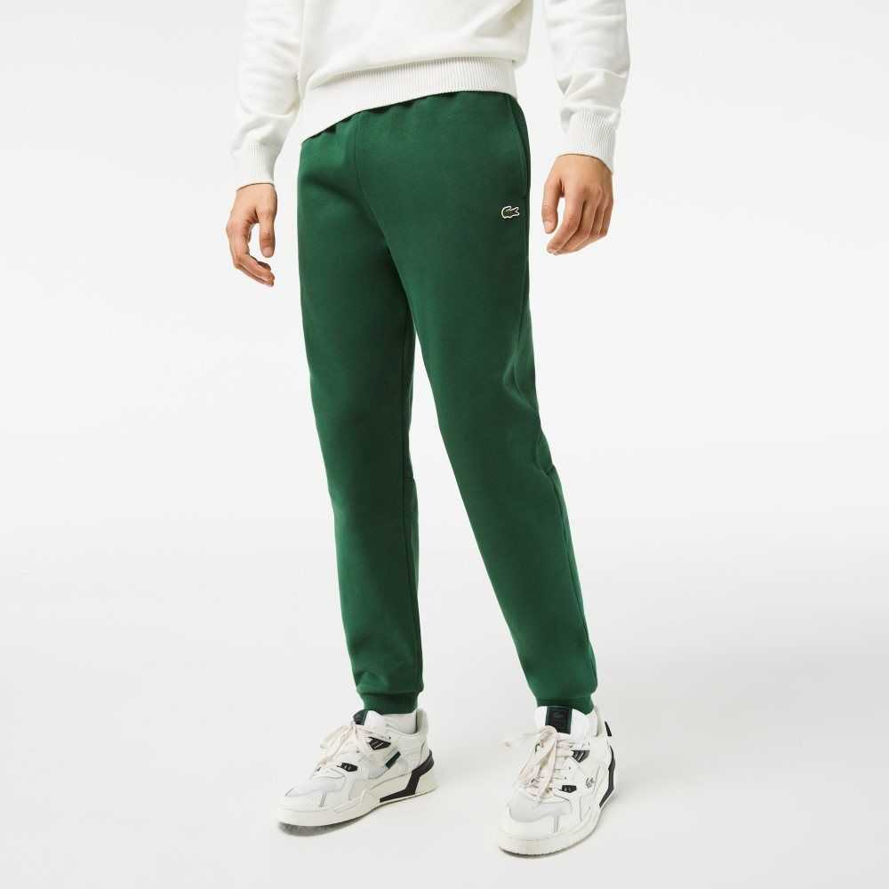 Green Lacoste Tapered Fit Fleece Trackpants | GULRAZ-415