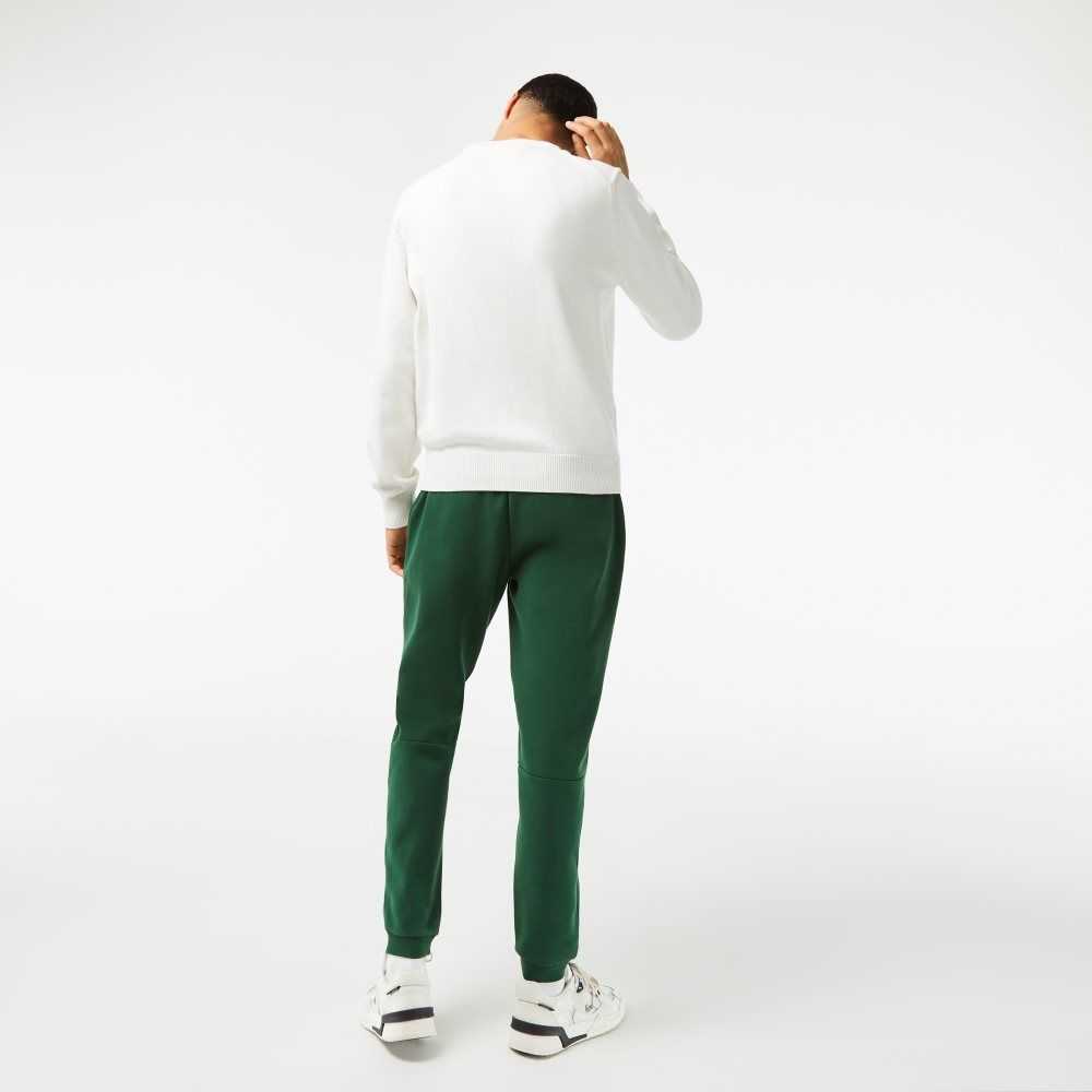 Green Lacoste Tapered Fit Fleece Trackpants | GULRAZ-415