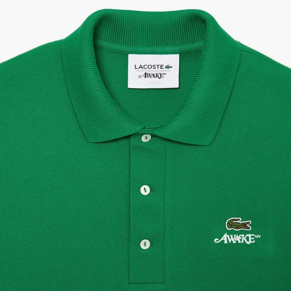 Green Lacoste x AWAKE NY Color-block Cotton Pique Polo | BUDJEK-108