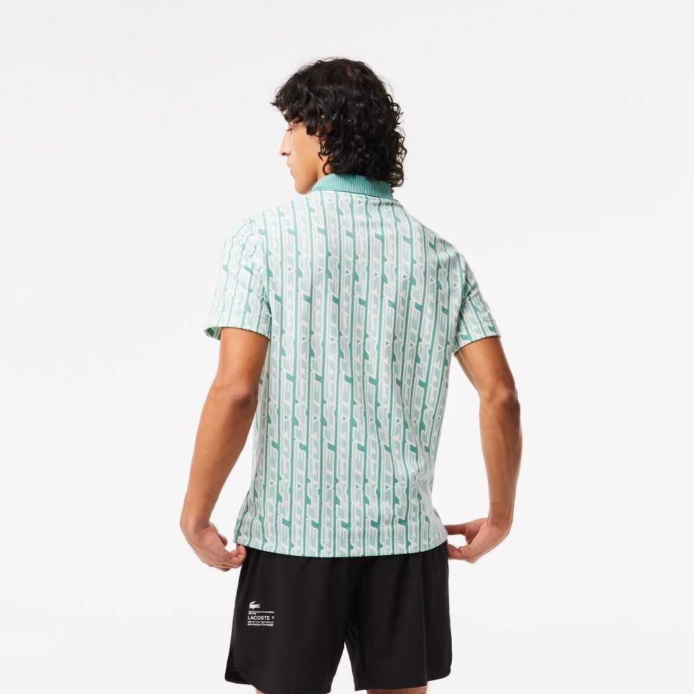 Green / Light Green Lacoste Movement Two-Tone Printed Polo | WDLYFA-627