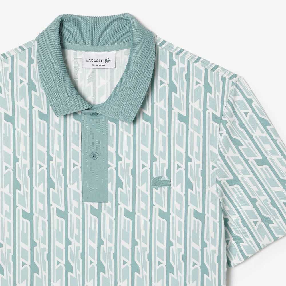 Green / Light Green Lacoste Movement Two-Tone Printed Polo | WDLYFA-627