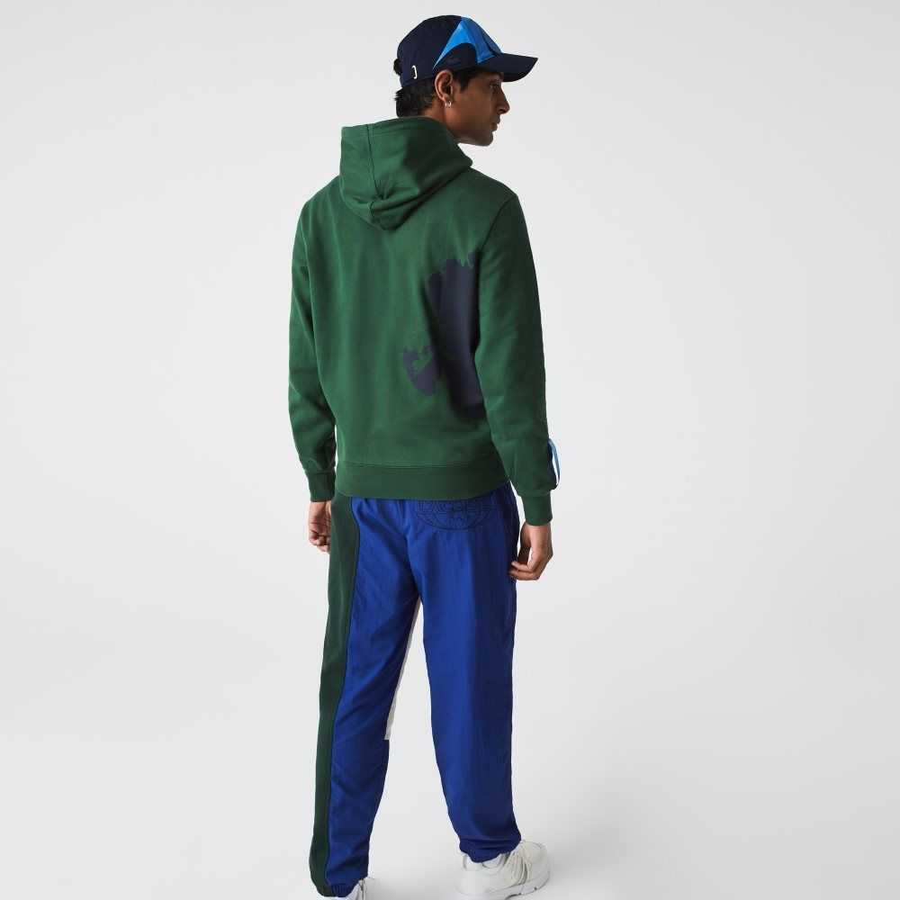 Green / Navy Blue Lacoste SPORT x Theo Curin Organic Cotton Hoodie | CTYRGM-482