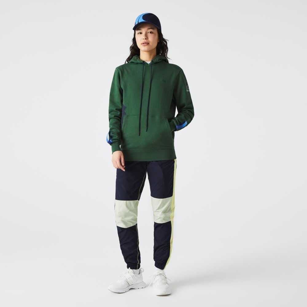 Green / Navy Blue Lacoste SPORT x Theo Curin Organic Cotton Hoodie | CTYRGM-482