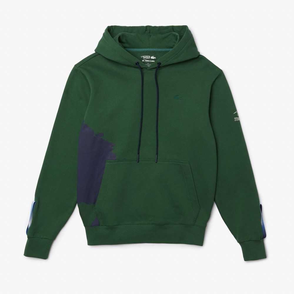 Green / Navy Blue Lacoste SPORT x Theo Curin Organic Cotton Hoodie | CTYRGM-482