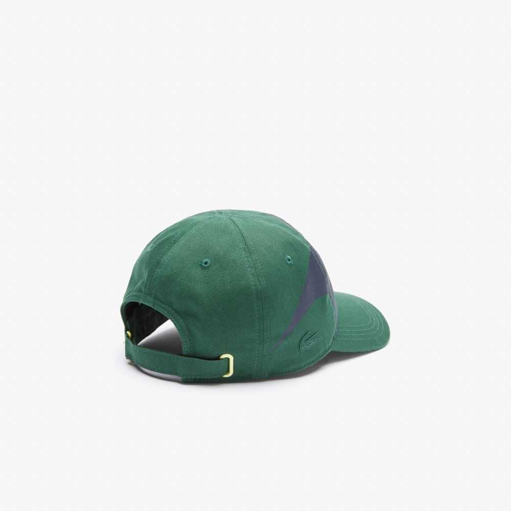 Green / Navy Blue Lacoste SPORT x Theo Curin Organic Cotton Cap | IESQLF-483