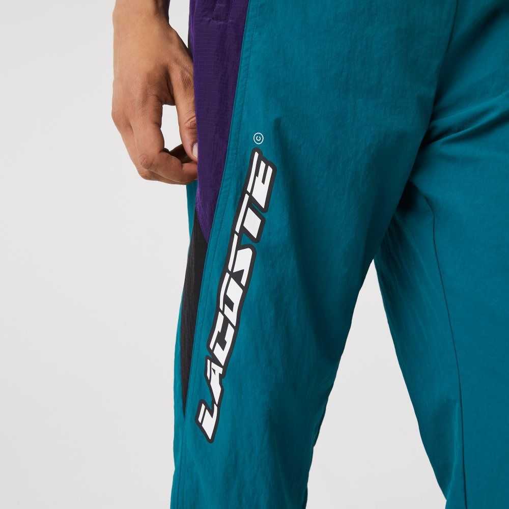 Green / Purple / Black Lacoste Heritage Regular Fit Color-Block Trackpants | ODXJSR-157