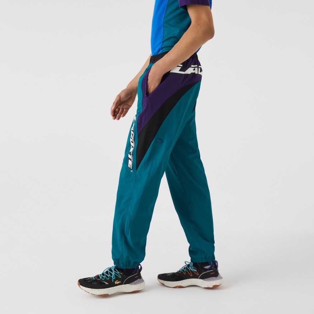 Green / Purple / Black Lacoste Heritage Regular Fit Color-Block Trackpants | ODXJSR-157