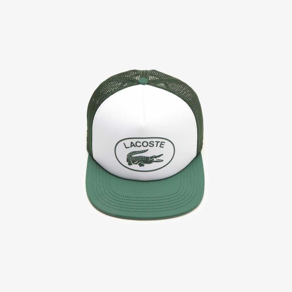 Green / White Lacoste Mesh And Neoprene Cap | GDRBPA-386